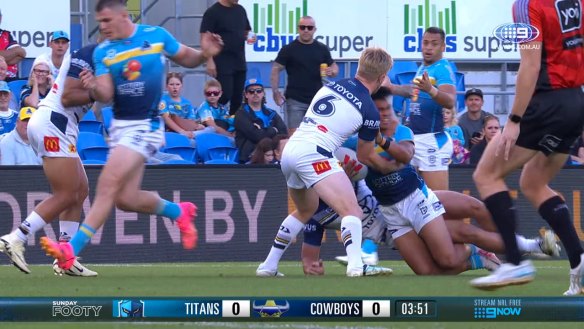 Gold Coast Titans host North Queensland Cowboys in Round 10 of the 2024 NRL Premiership at Cbus Super Stadium. 