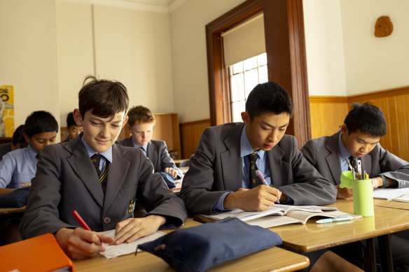 Year 10 students in a Latin class at Sydney Grammar.