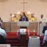 Stabbed bishop returns to pulpit two weeks after alleged terrorist attack