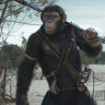 Noa (Owen Teague), Nova (Freya Allan) and Raka (Peter Macon) confront a new world in Kingdom of the Planet of the Apes.