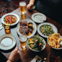 Assorted dishes at The Petrel Hotel in Geelong West.