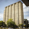 The public tower in Racecourse Road, Flemington is one of the first public housing towers earmarked for demolition.