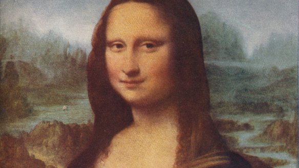 The Mona Lisa, a portrait of Lisa Gherardini, in the Louvre.