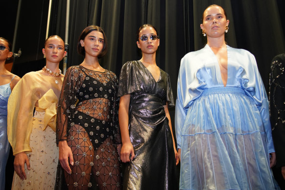 Models backstage at Mastani.