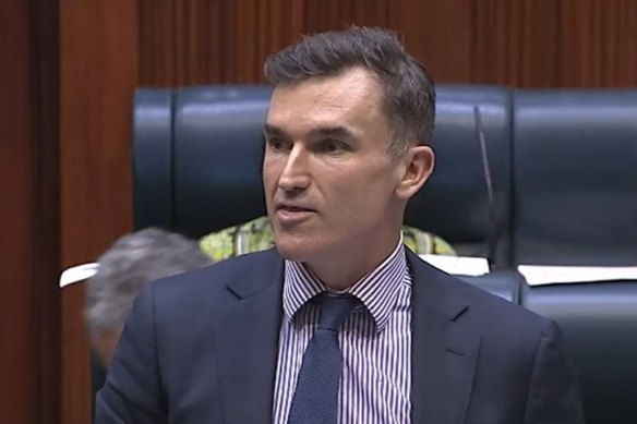 Minister for Housing John Carey in Parliament today.