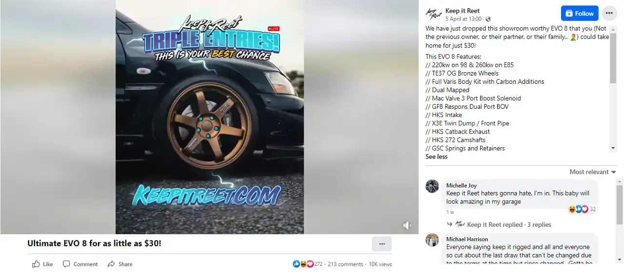 Are Facebook car giveaways legitimate?