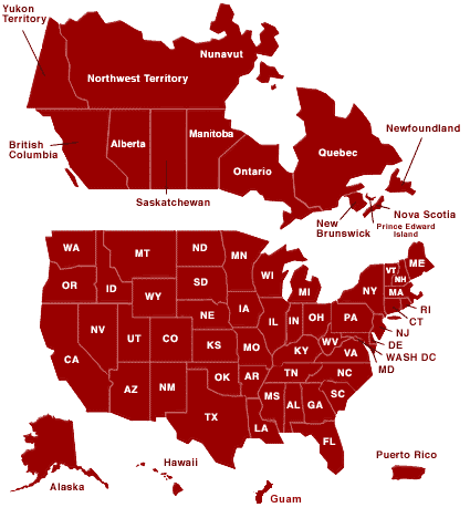 Map of North America