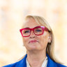 Lord Mayor Sally Capp announcing her final City of Melbourne budget at the Town Hall on Tuesday.