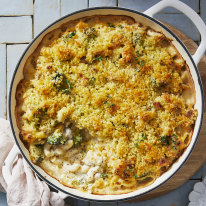 RecipeTin Eats’ baked chicken and broccoli macaroni cheese.