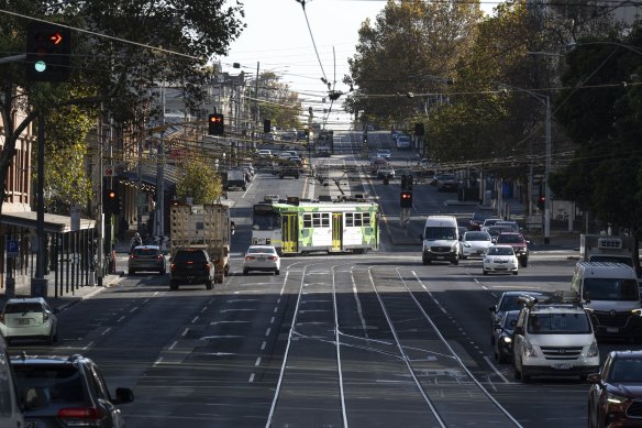 Two segments of tram tracks near Vic Market on Victoria Street will be connected.  