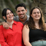 Brisbane 2032 First Nations interns  Charlee McKinnon, Luke Woods and Isabelle Eurell on their first day at work this week.