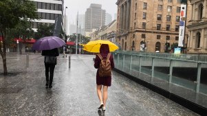 It’s a wet start to a big weekend in Brisbane but the Bureau said there’s sun on the horizon. 