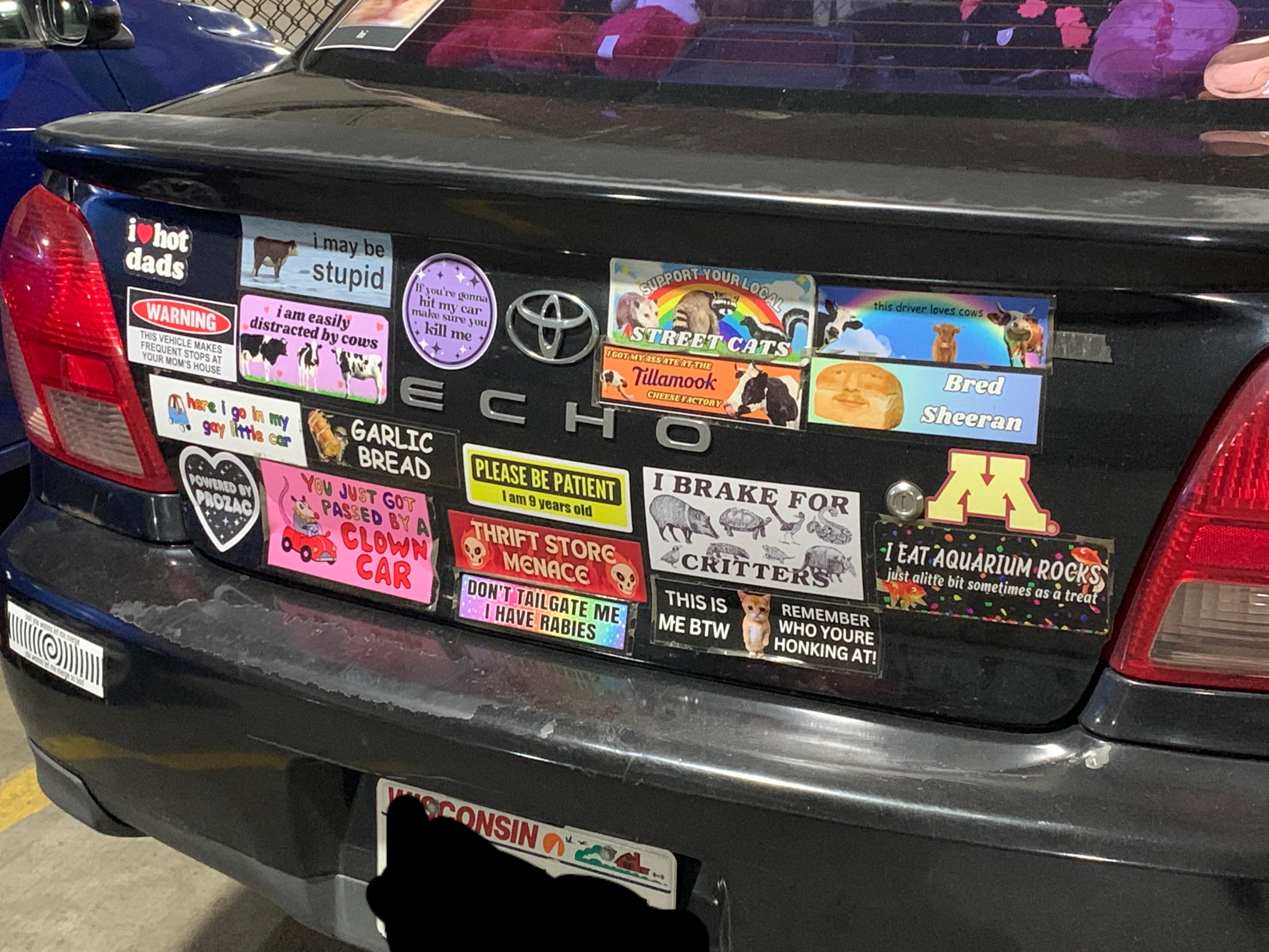 r/funny - I was walking to class and saw these bumper stickers