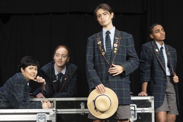 The cast of Trophy Boys (from left): Gaby Seow, Fran Sweeney-Nash, Emmanuelle Mattana and Leigh Lule.