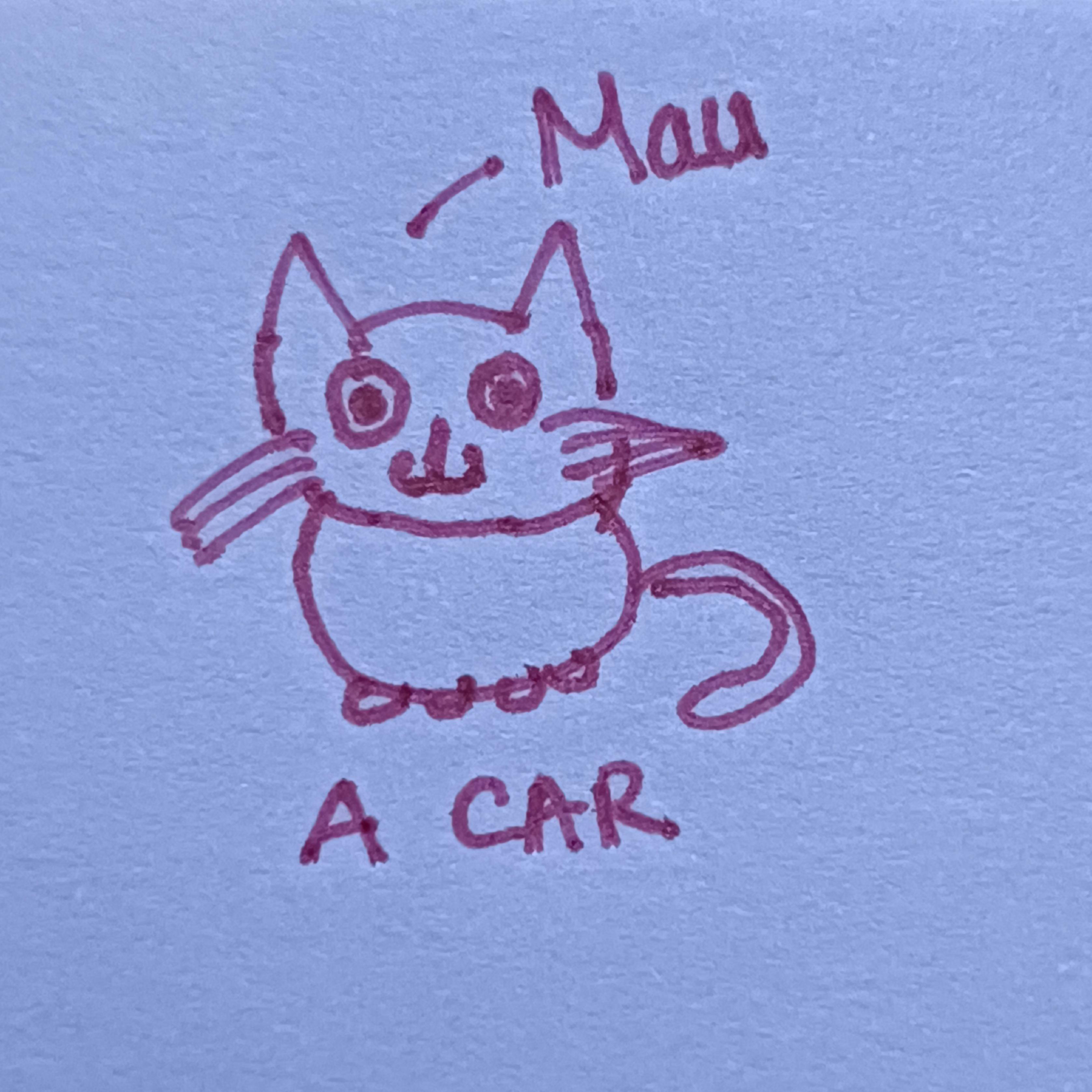 r/cats - Share a picture of your car. I am not an artist but I will draw them.