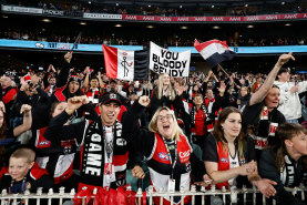 St Kilda fans at the MCG for their side’s clash with Collingwood earlier this year.