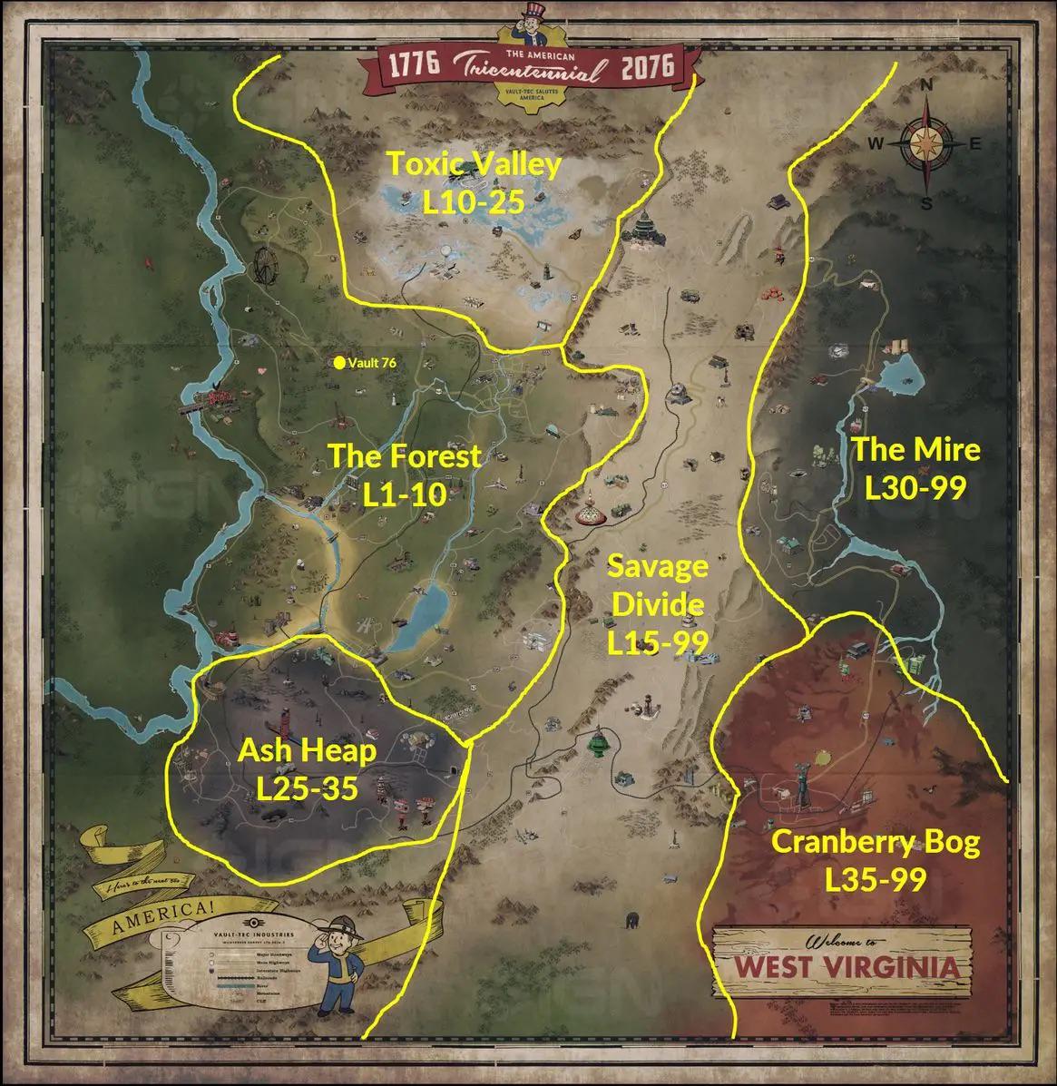 r/Fallout - Fallout 76 has the best map of the 3D games and I’m tired of pretending it doesn’t