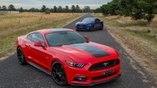  The Di Petta’s collection of Ford Mustang muscle cars, such as these examples pictured, were frozen by the court.