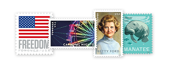 Forever Stamps available from The Postal Store.