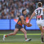 Izak Rankine breaks free for the Crows.