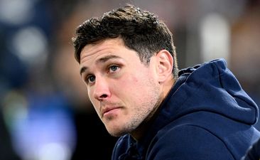 Mitchell Moses of the Eels is seen looking dejected after sustaining an injury during the round 24 NRL match between the Brisbane Broncos and Parramatta Eels at The Gabba on August 11, 2023 in Brisbane, Australia. (Photo by Bradley Kanaris/Getty Images)