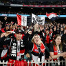 St Kilda fans at the MCG for their side’s clash with Collingwood earlier this year.