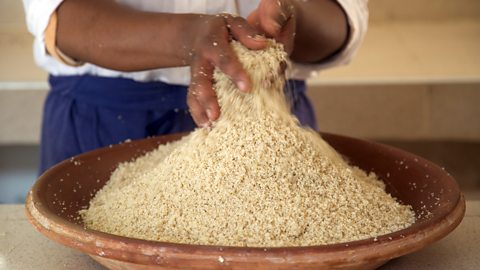 Photo of rubbing couscous