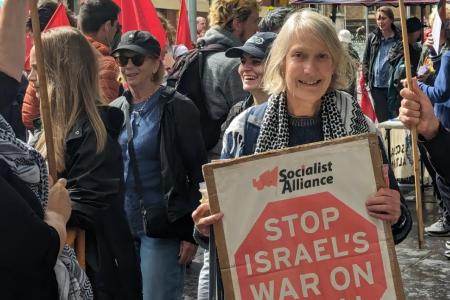 Sue Bolton speaking out for Palestine