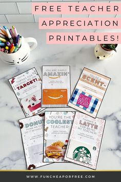 Teacher Appreciation Printables - $5 Gifts!