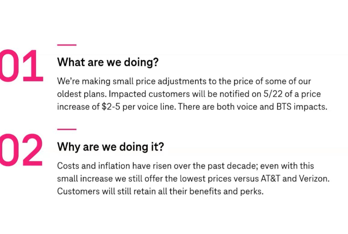 r/tmobile - T-Mobile to raise the cost of older rate plans by $2-5 a month