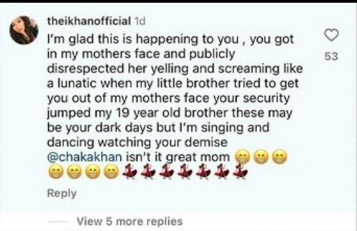 r/BlackPeopleTwitter - Chaka khans daughters reply on Diddys apology video