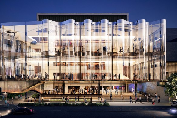 Render of the new theatre, currently under construction at QPAC.