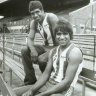 Jim (left) and Phil Krakouer while playing for North Melbourne in the 1980s.