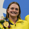 Medal-winning machines ... Kaylee Mckeown, Chelsea Hodges, Emma Mckeon and Cate Campbell after winning the 4x100m medley relay.