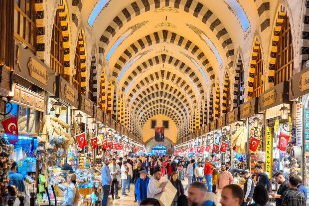 Inside Istanbul’s Grand Bazaar.