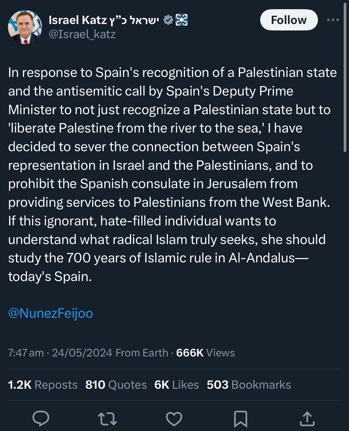 r/facepalm - This is an actual statement from Israel’s minster of foreign affairs.