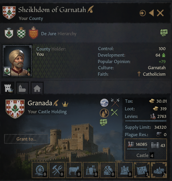 r/CrusaderKings - I think i created the most well fortified castle ever on my solo county playthrough. Good luck trying to siege me.