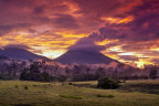 Arenal Volcano at sunset. 