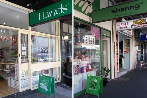 The Hands and Sharing stores in Newtown.