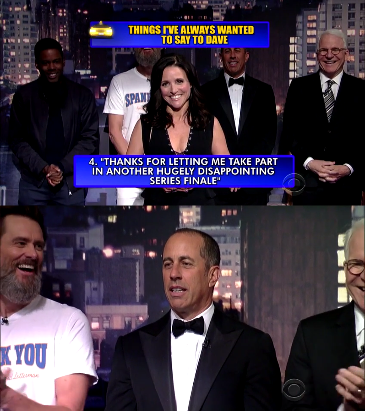 r/funny - Julia Louis-Dreyfus on David Letterman's final episode