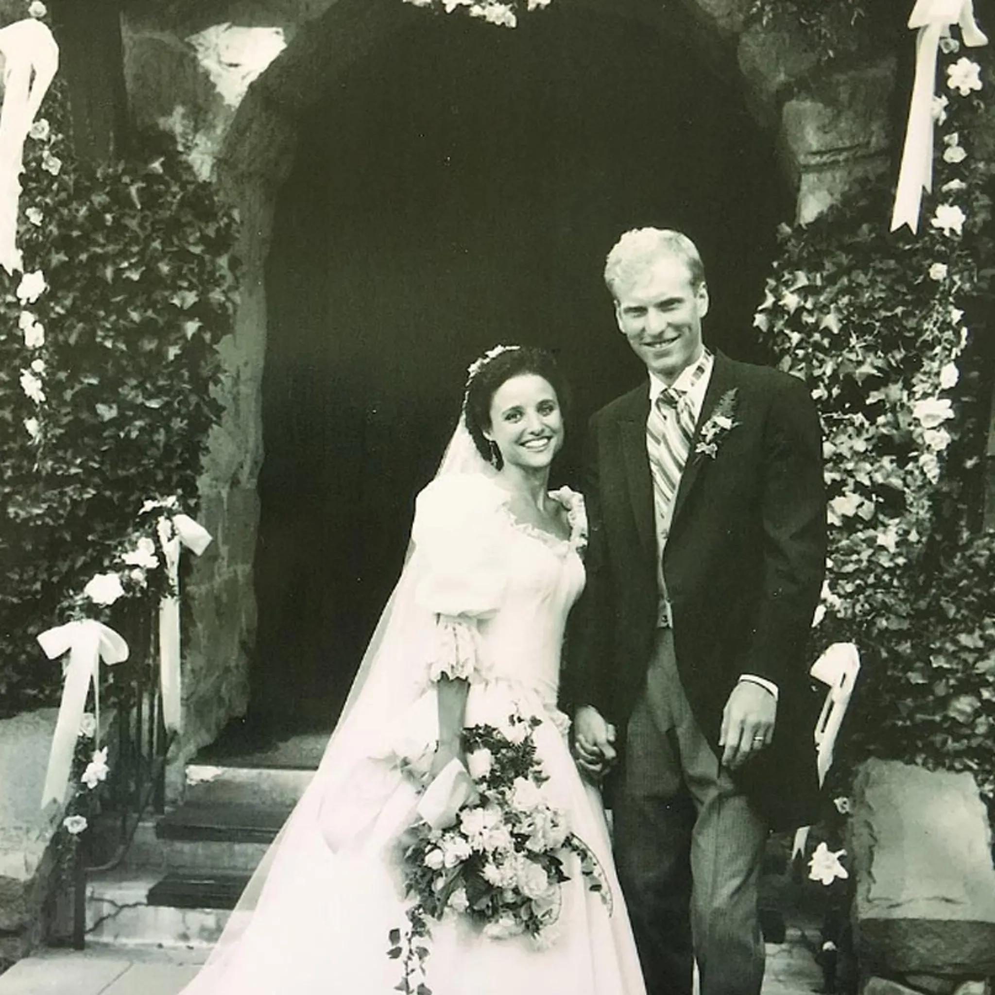 r/OldSchoolCool - Julia Louis-Dreyfus and Brad Hall on their wedding day, 1987