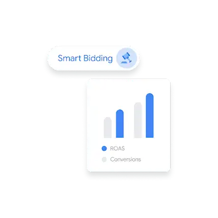 Bar graph showing comparison between ROAS and conversions