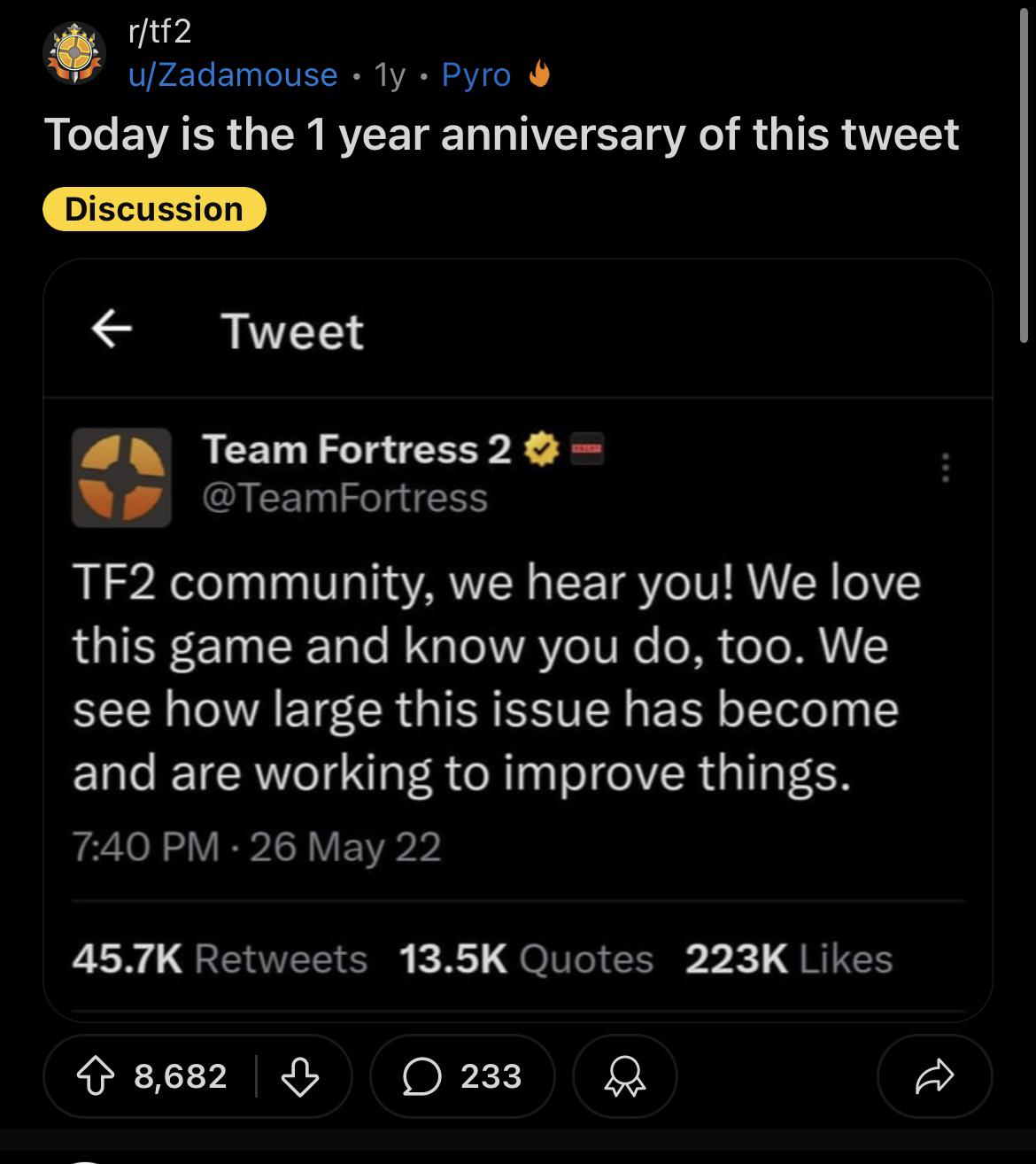 r/tf2 - Today is the 2 year anniversary of this tweet