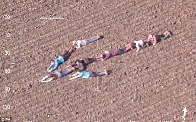 r/Damnthatsinteresting - In 2016 in Surrey, UK, quick-thinking kids on an Easter egg hunt formed a human arrow to point to where two suspected burglars were hiding from a police helicopter. Source in body text.