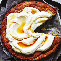 Julia Busuttil Nishimura’s spiced apple cake with mascarpone and maple frosting.