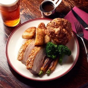 Sunday roast pork at The Duke of Clarence.