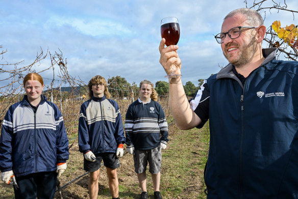 They’re not old enough to drink it yet, but these students are producing their own pinot noir