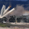 The demolition of the Hazelwood coal-fired power plant in May 2020, three years after it closed.