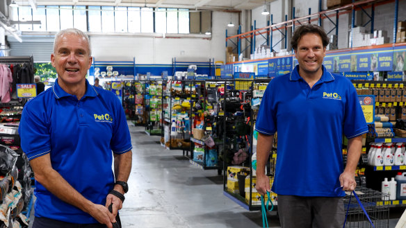 Co-founders brothers of pet retailer PetO, Nick Greenhalgh (left) and David Rowe (right).