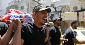 People mourn a martyr in Tulkarem